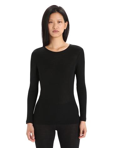 Une pièce Icebreaker Merino 175 Everyday Long Sleeve Crewe Thermal Top Femme Noir | FR 1780RVDW